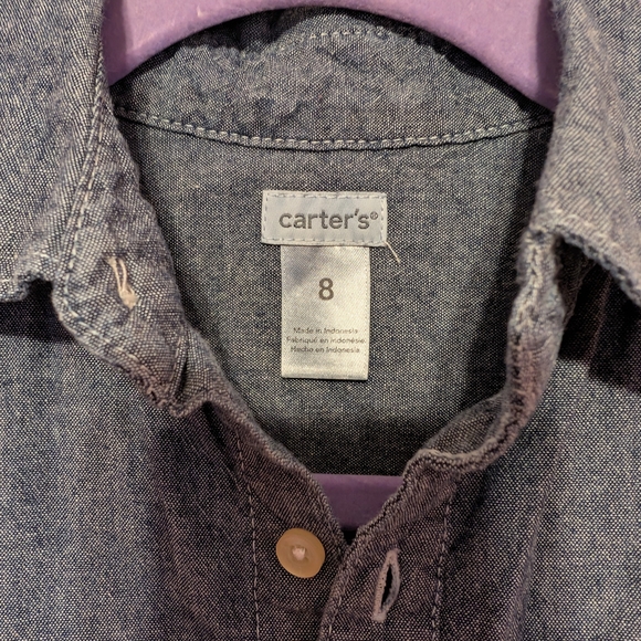 Carter's Kids Boy's Blue Shirt, Size 8, EUC - Picture 2 of 6